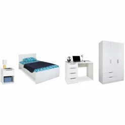 Kinder- & Jugendzimmer-Komplettsets|Kinder- & Jugendzimmer-Komplettsets|Composad Jugendzimmer-Set Massimo 4tlg. Weiß Hochglanz