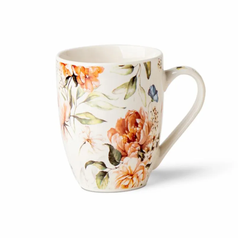 Kaffee & Tee-Kaffeebecher Floral 350 ml Orange