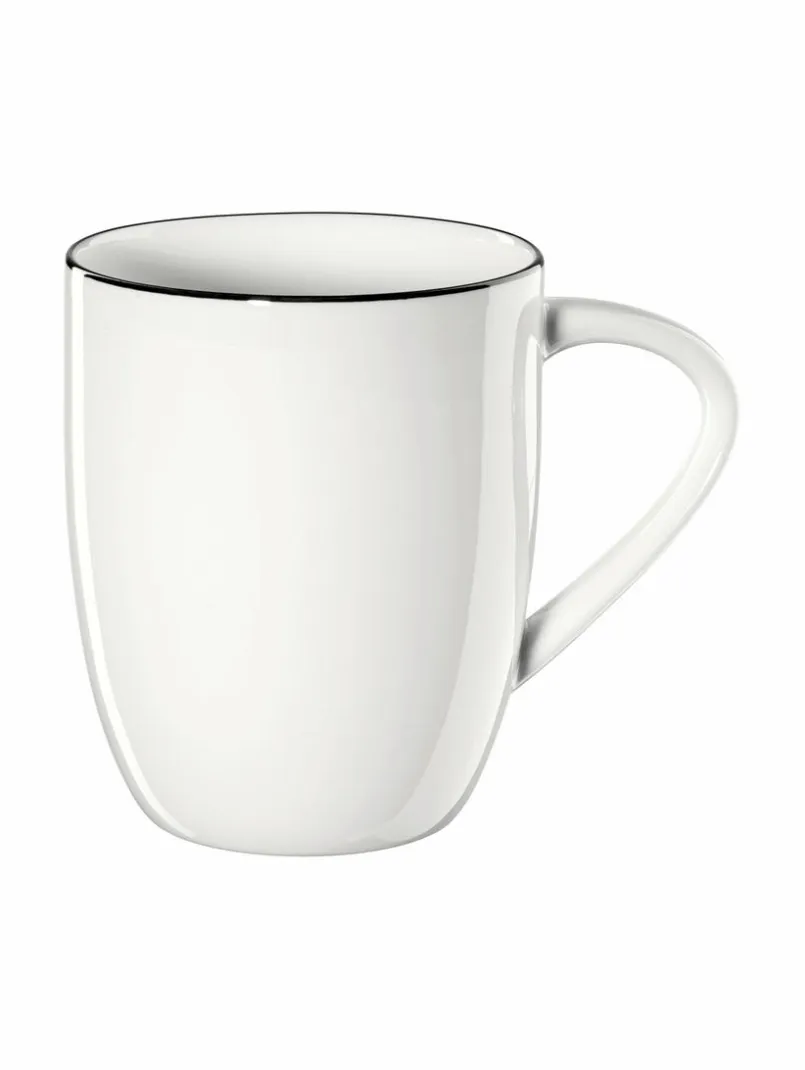 Kaffee & Tee|ASA Selection Kaffeebecher Ligne Noire Ø 8,5 cm Weiß