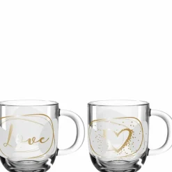 Leonardo Kaffee & Tee-Kaffeebecher Love 2tlg. Gold