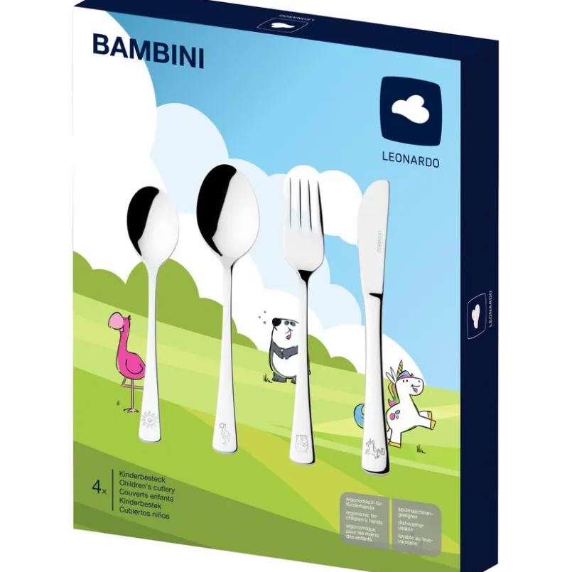 Leonardo Kinderbestecke|Bestecke-Kinderbesteck Bambini 4tlg. Silber