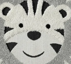 Kinderteppiche|Kinderteppiche| Kinderteppich Wildlife Ø 120 cm Grau / Weiß