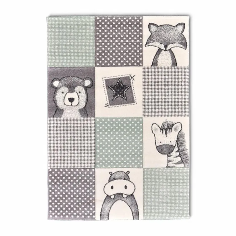 Kinderteppiche|Kinderteppiche-Kinderteppich Kids 133 x 190 cm Grün / Grau