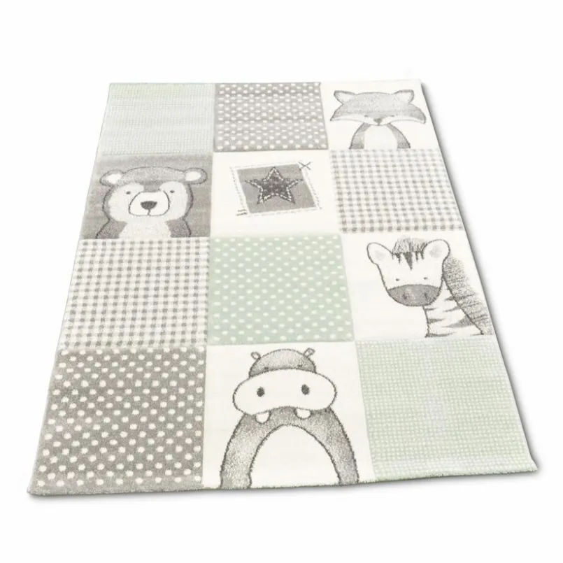 Kinderteppiche|Kinderteppiche-Kinderteppich Kids 133 x 190 cm Grün / Grau