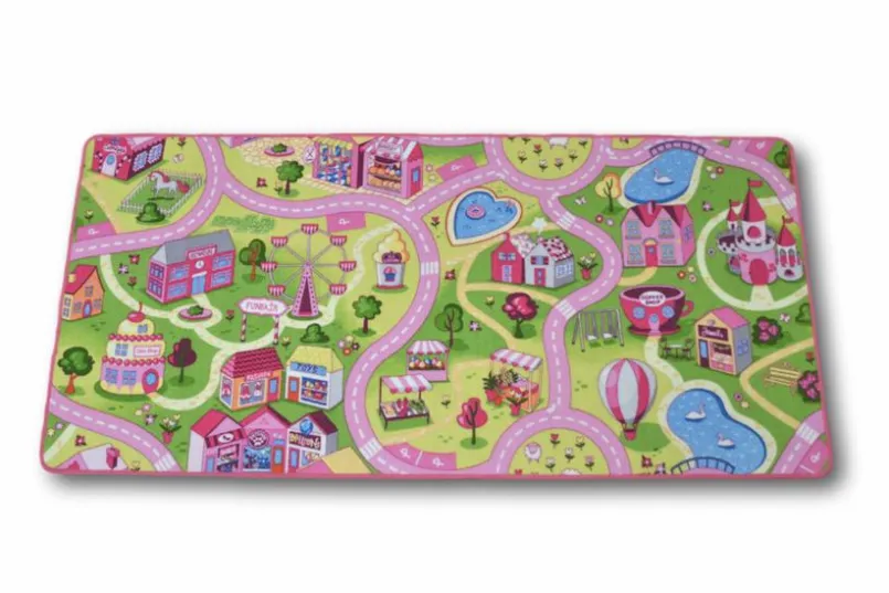 Kinderteppiche|Kinderteppiche-Kinderteppich Straße 95 x 200 cm Rosa
