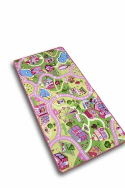 Kinderteppiche|Kinderteppiche-Kinderteppich Straße 95 x 200 cm Rosa