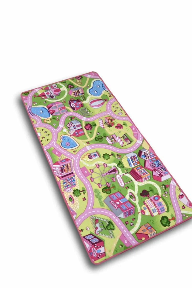 Kinderteppiche|Kinderteppiche-Kinderteppich Straße 95 x 200 cm Rosa