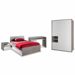 Composad Kinder- & Jugendzimmer-Komplettsets|Kinder- & Jugendzimmer-Komplettsets-Kinderzimmer-Set Mipiace 4tlg. Grau