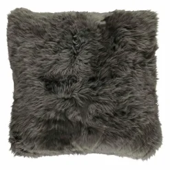 WARM & COMFY Dekokissen|Dekokissen & -Bezüge-Kissen Schaffell 40 x 40 cm Grau