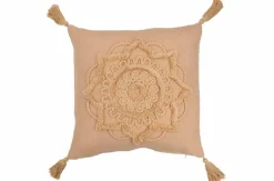 DAHEIM Dekokissen|Dekokissen & -Bezüge-Kissen Blume 43 x 43 cm Beige
