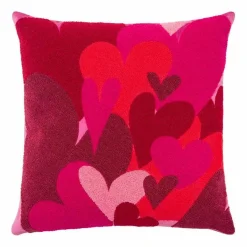 Dekokissen|Dekokissen & -Bezüge|pad Kissen Hearts Embroidery 45 x 45 cm Pink