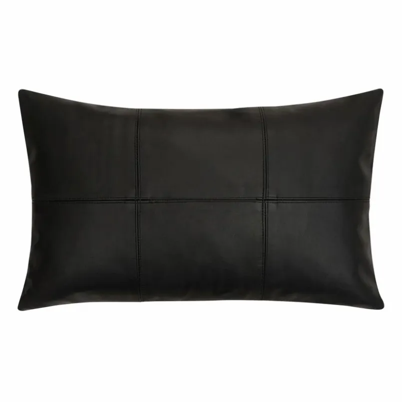 Dekokissen|Dekokissen & -Bezüge|pad Kissen Leather 30 x 50 cm Black