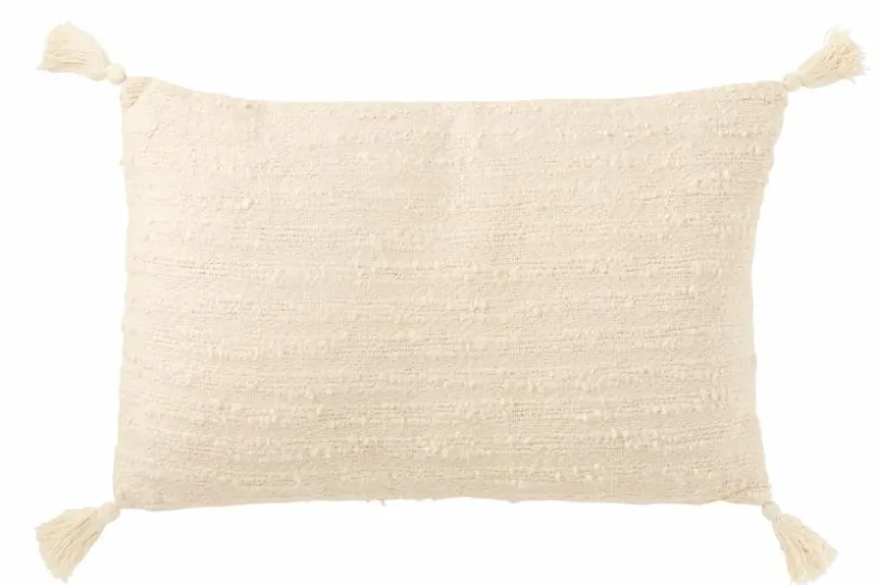 DAHEIM Dekokissen|Dekokissen & -Bezüge-Kissen Quasten 60 x 40 cm Creme