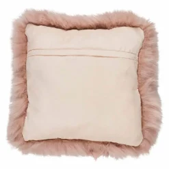 Dekokissen|Dekokissen & -Bezüge|WARM & COMFY Kissen Schaffell 40 x 40 cm Rose