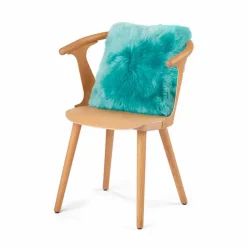 Dekokissen|Dekokissen & -Bezüge|WARM & COMFY Kissen Schaffell 40 x 40 cm Türkis