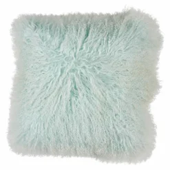WARM & COMFY Dekokissen|Dekokissen & -Bezüge-Kissen Tibetschaffell 40 x 40 cm Mint