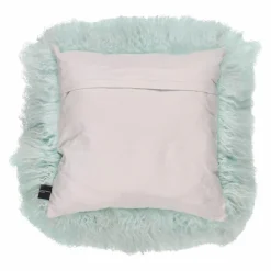 WARM & COMFY Dekokissen|Dekokissen & -Bezüge-Kissen Tibetschaffell 40 x 40 cm Mint