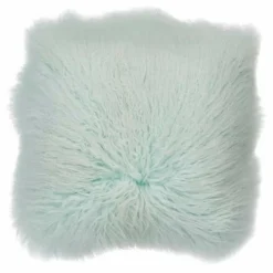 WARM & COMFY Dekokissen|Dekokissen & -Bezüge-Kissen Tibetschaffell 40 x 40 cm Mint