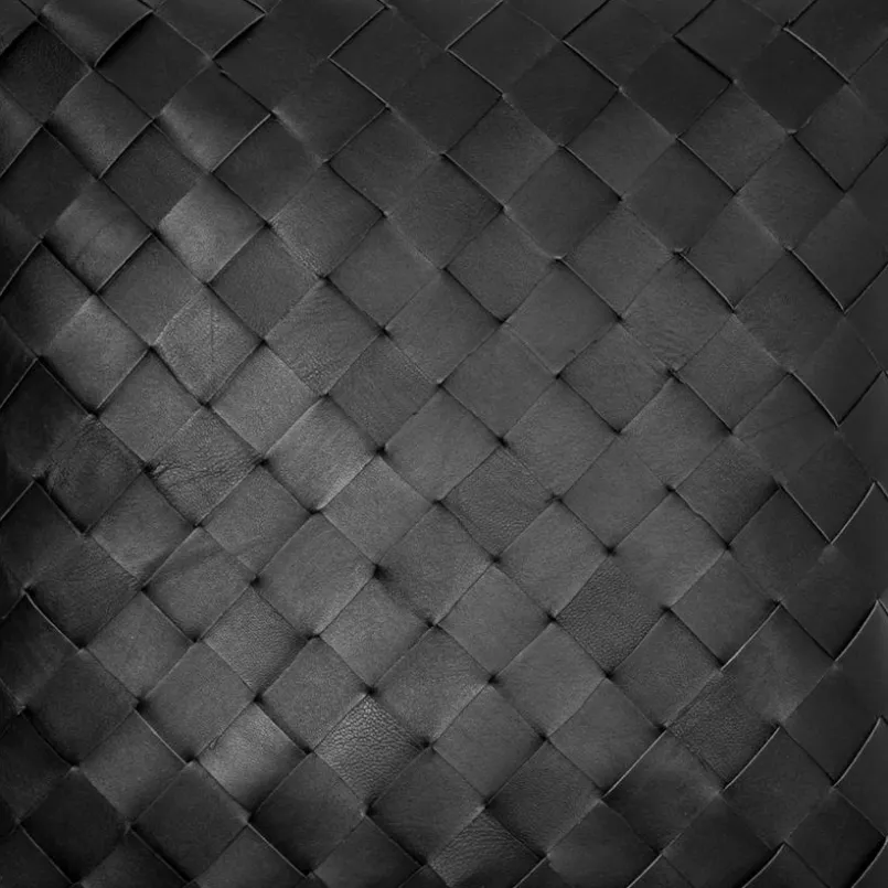 pad Dekokissen|Dekokissen & -Bezüge-Kissen Web Leather 45 x 45 cm Black