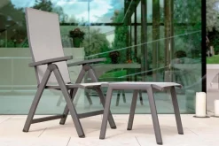 Stern Balkonstühle|Gartenstühle-Klappstuhl New Top, Alu/Textilene Silber