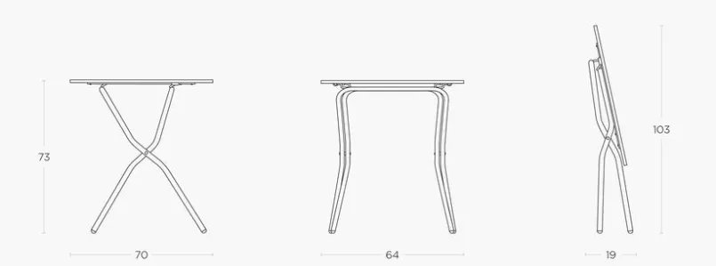 Lafuma Mobilier Balkontische-Klapptisch Balcony II 64 x 70 cm Indigo