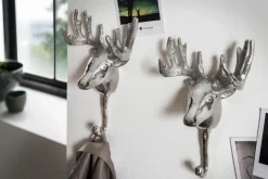 Garderobenständer & -Haken-Kleiderhaken Hirsch Alu