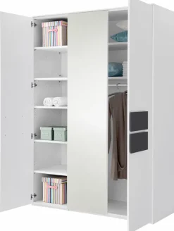 Röhr Kinderzimmer Schränke|Kinderzimmer Schränke-Kleiderschrank Clip 151 x 215 cm Weiß