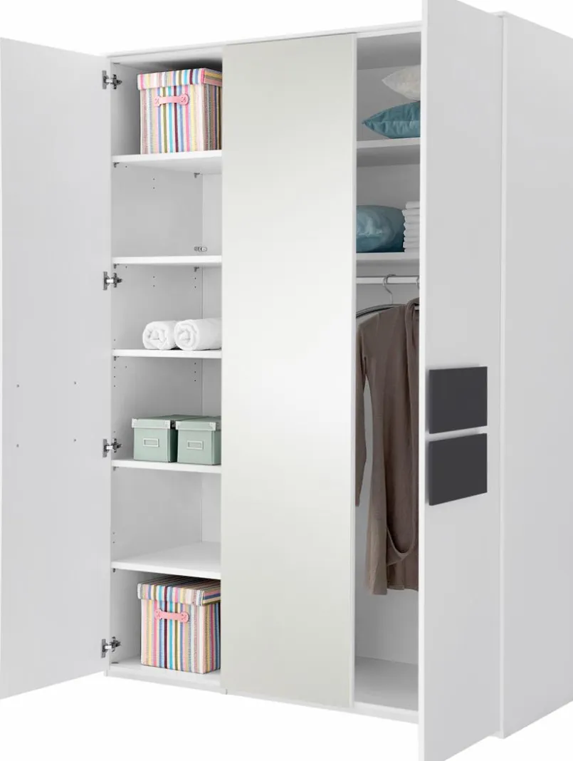 Röhr Kinderzimmer Schränke|Kinderzimmer Schränke-Kleiderschrank Clip 151 x 215 cm Weiß