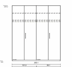 C.DISSELKAMP Kleiderschränke-Kleiderschrank Comfort-V 200 x 229 cm Taupe
