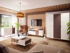 FORTE Kinderzimmer Schränke|Kinderzimmer Schränke-Kleiderschrank Harllson Weiß / Grau