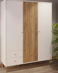 Kinderzimmer Schränke|Kinderzimmer Schränke|FORTE Kleiderschrank Harllson Weiß / Eiche