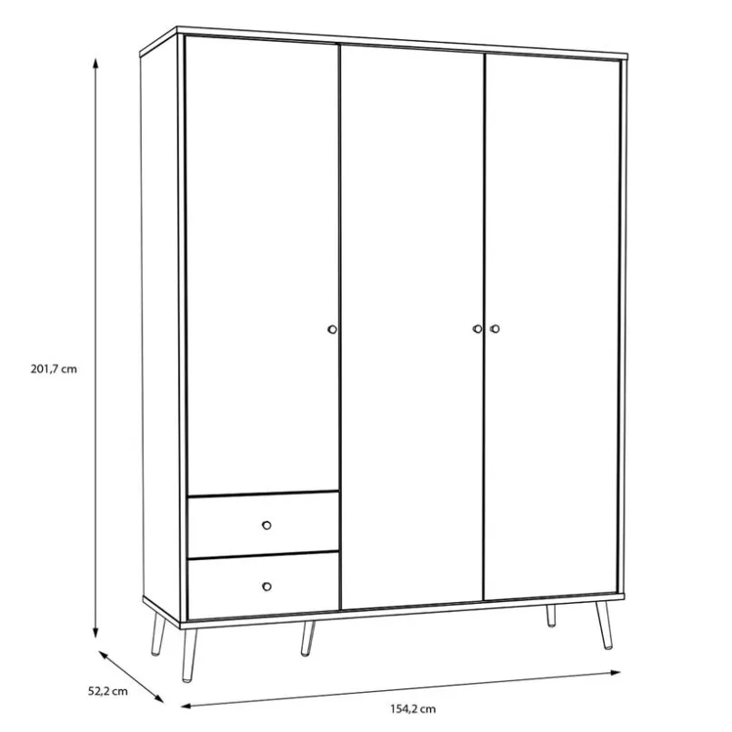 Kinderzimmer Schränke|Kinderzimmer Schränke|FORTE Kleiderschrank Harllson Weiß / Eiche