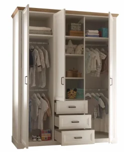 Babyzimmer Schränke & Regale|Babyzimmer Schränke & Regale|BEGABINO Kleiderschrank Jasmin 164 x 205 cm Weiß