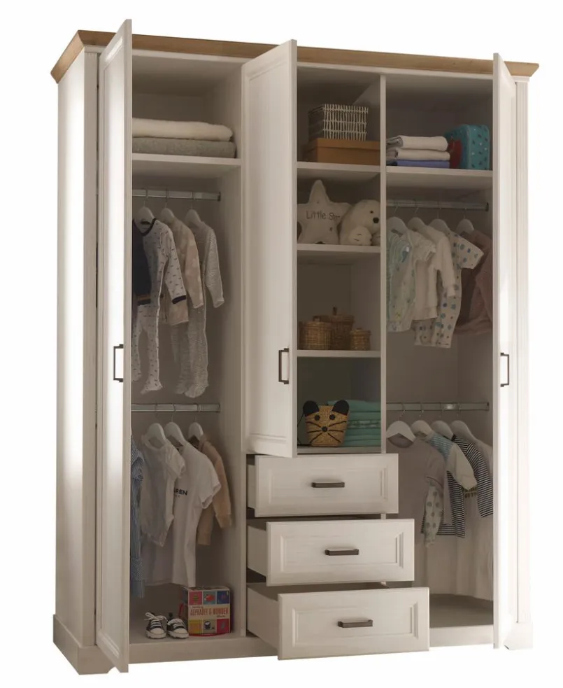 Babyzimmer Schränke & Regale|Babyzimmer Schränke & Regale|BEGABINO Kleiderschrank Jasmin 164 x 205 cm Weiß