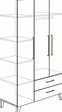 Paidi Kinderzimmer Schränke|Kinderzimmer Schränke-Kleiderschrank Oscar 124 x 206 cm Weiß