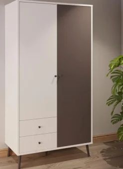 Kinderzimmer Schränke|Kinderzimmer Schränke|FORTE Kleiderschrank Harllson Weiß / Grau