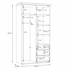 Kleiderschrank Iloppa SZ 105 x 193 cm<FORTE Best