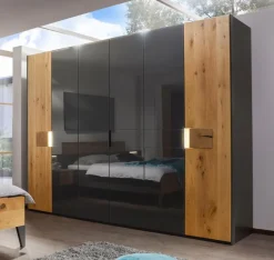 rauch BLACK Kleiderschränke-Kleiderschrank Kona 301 x 223 cm Eiche / Graphit