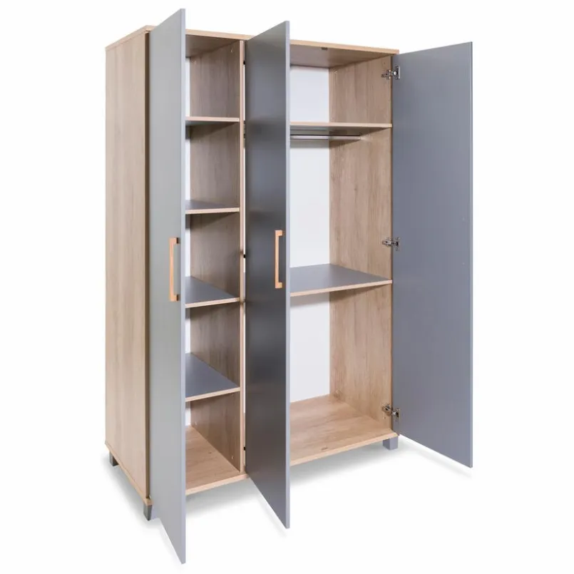 Babyzimmer Schränke & Regale|Babyzimmer Schränke & Regale|Paidi Kleiderschrank Liam 130 x 196 cm Schiefer