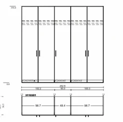 Kleiderschrank Liventio 250 x 236 cm<Jutzler