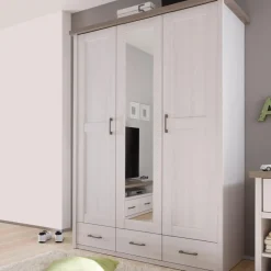 BEGABINO Kinderzimmer Schränke|Kinderzimmer Schränke-Kleiderschrank Luca 148 x 201 cm Weiß
