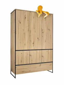 Kinderzimmer Schränke|Kinderzimmer Schränke|BEGABINO Kleiderschrank Marseille 140 x 210 cm Artisan-Eiche