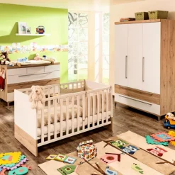 Paidi Babyzimmer Schränke & Regale|Babyzimmer Schränke & Regale-Kleiderschrank Remo 124 x 199 cm Eiche Bordeaux