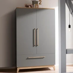 Paidi Kinderzimmer Schränke|Kinderzimmer Schränke-Kleiderschrank Sten 123 x 200 cm Grau
