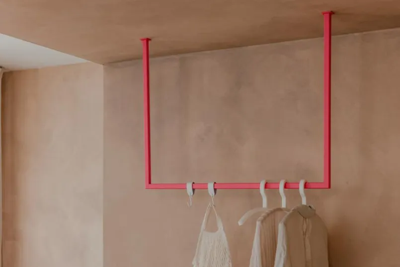 Metallbude Praktisch Im Flur-Kleiderstange Rubi 80x120 Pink