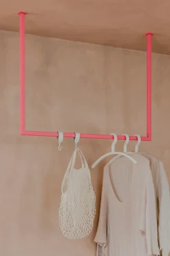 Metallbude Praktisch Im Flur-Kleiderstange Rubi 80x120 Pink