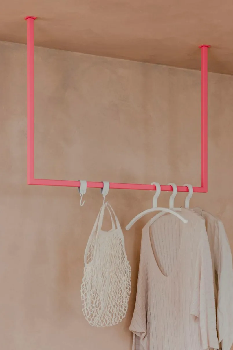 Metallbude Praktisch Im Flur-Kleiderstange Rubi 80x120 Pink