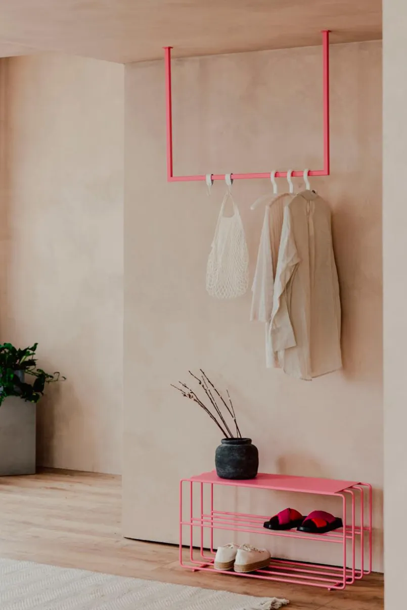 Metallbude Praktisch Im Flur-Kleiderstange Rubi 80x120 Pink