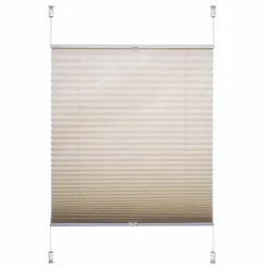 Liedeco Vorhänge & Gardinen-Klemmfix-Plissee Easy 50 x 130 cm Sand
