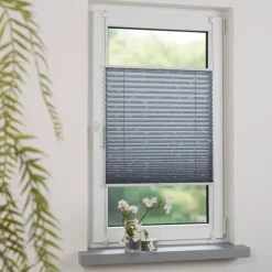 Vorhänge & Gardinen|Liedeco Klemmfix-Plissee Ranke 50 x 130 cm Grau